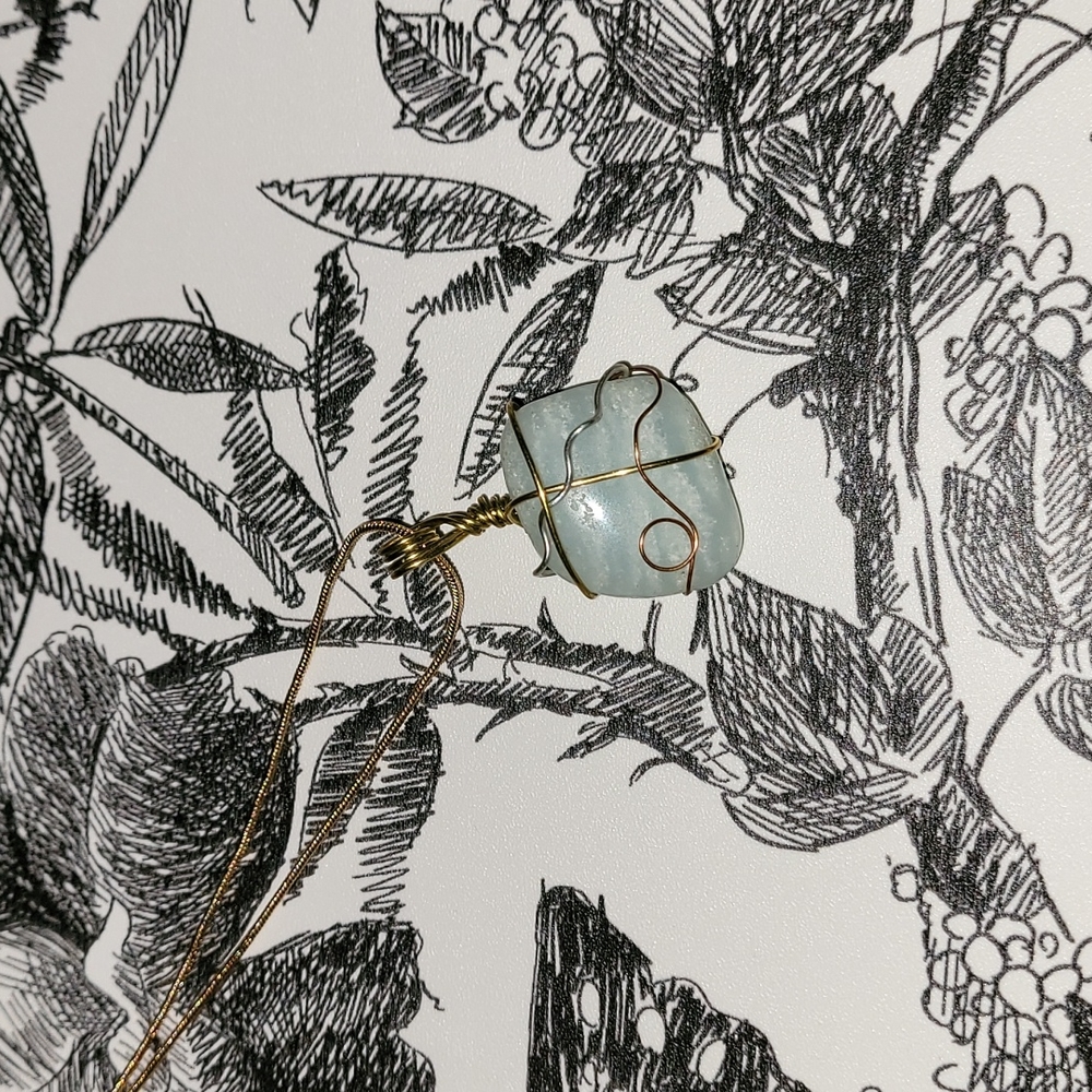 Amazonite, Hand wrapped, Necklace